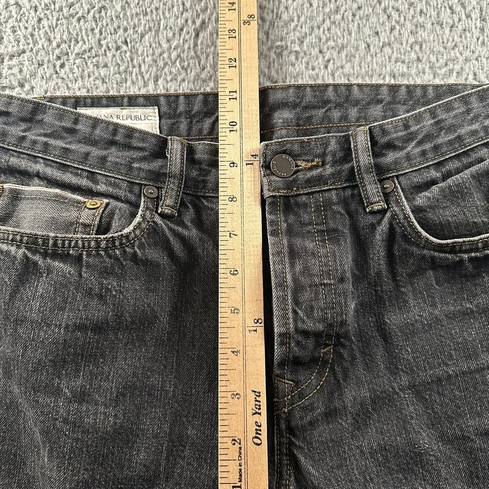 Banana Republic Selvedge Jeans Mens 32x30 Black Straight Kaihara Denim
